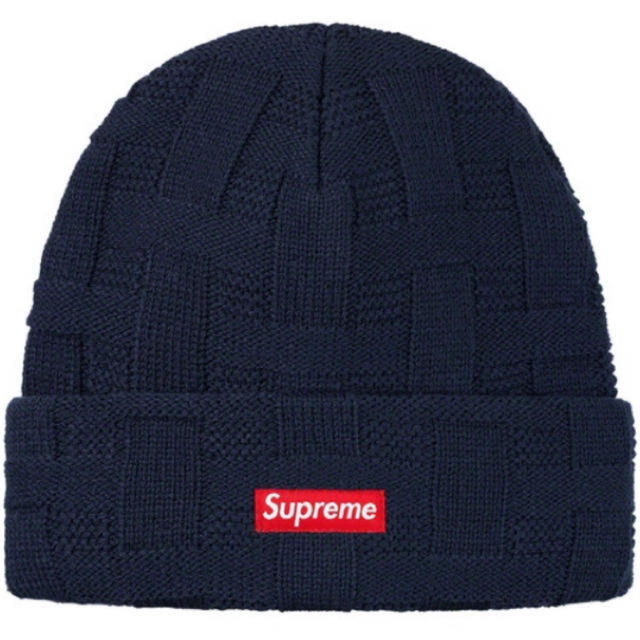 19aw Supreme Basket Weave Beanie NAVY