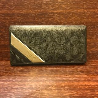 COACH ヘリテージストライプ　二つ折長財布(折り財布)