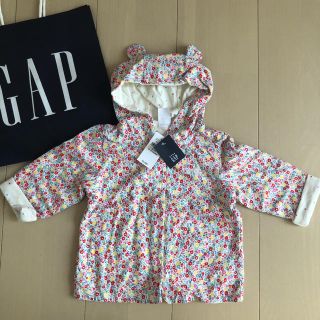 ベビーギャップ(babyGAP)の新品☆GAP くま耳 パーカー カーディガン 花柄 くま プティマイン ハッカ(カーディガン/ボレロ)