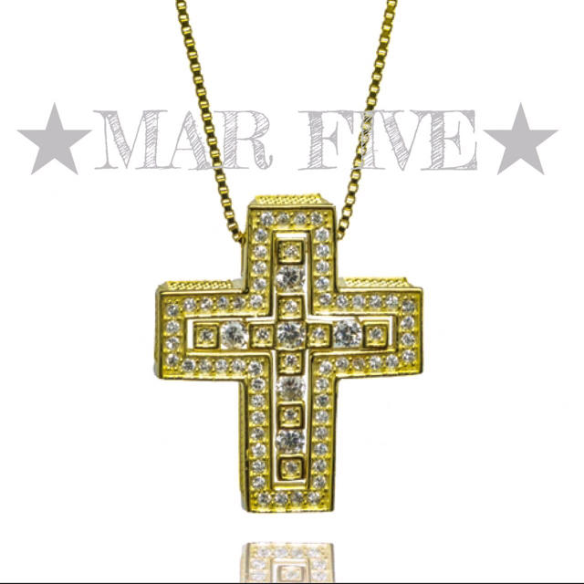 ☆トリプル クロスネックレス シルバー925×24k ジルコニア ネックレス