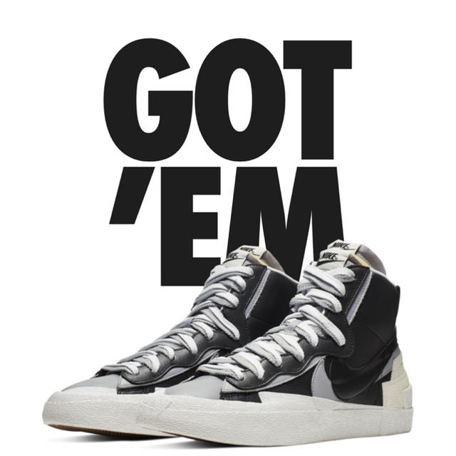 誠実 NIKE - 27.0 ブレーザーMID nike x sacai スニーカー 誠実 NIKE - 27.0 ブレーザーMID nike x sacai スニーカー