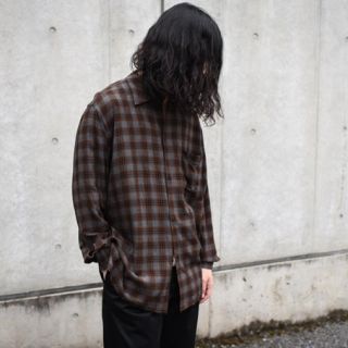 即納在庫 COMOLI - comoli コモリ レーヨンチェックシャツ サイズ3の