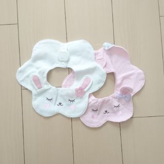 マザウェイズ(motherways)の同梱値引き可★うさぎちゃんスタイ★2枚セット 新品 マザウェイズ(ベビースタイ/よだれかけ)