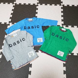 GREEN TOMATO　七分袖Tシャツ　90サイズ　３枚セット(Tシャツ/カットソー)