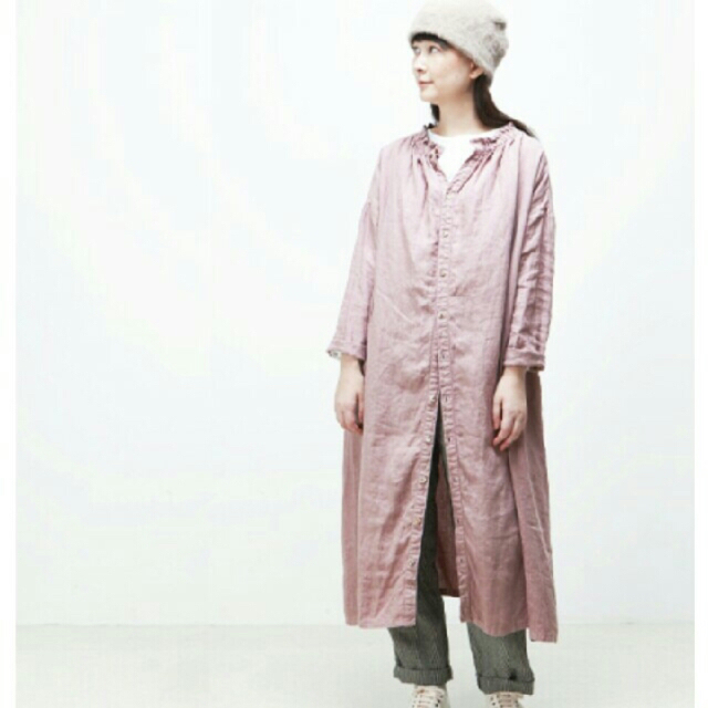 nest Robe リネンシャーリングネックワンピース