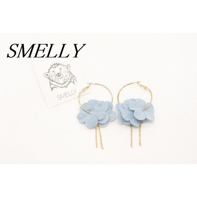 SMELLY(スメリー)の【R878】SMELLY スメリー フラワー フープ チェーン ピアス 新品  レディースのアクセサリー(ピアス)の商品写真