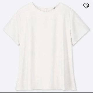 ユニクロ(UNIQLO)のUNIQLOドレープブラウス半袖 XS オフホワイト(シャツ/ブラウス(半袖/袖なし))