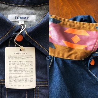 トミー(TOMMY)の新品タグ付き TOMMY トライバル柄デニムジャケット Gジャン S インディゴ(Gジャン/デニムジャケット)