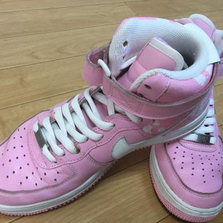 ナイキ(NIKE)のAIR FORCE 1 HIGH ピンク×ホワイト　桜柄　ナイキエアフォース1 (スニーカー)