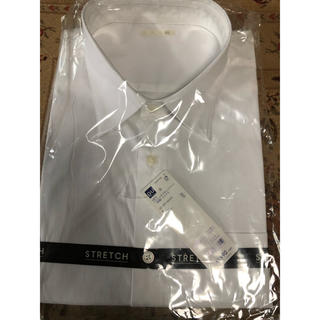 ジーユー(GU)のGU MEN ストレッチブロードシャツ 長袖 01 オフホワイト XXL(シャツ)