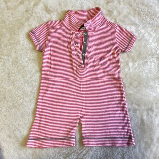 プチバトー(PETIT BATEAU)のPetit Bateau🇫🇷プチ・バトー ピンクボーダーロンパース(ロンパース)