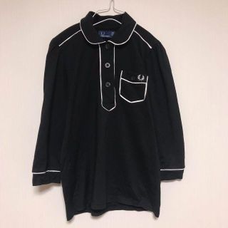 フレッドペリー(FRED PERRY)のフレッドペリー 長袖ポロシャツ 丸襟 ラウンドカラー モノクロ 黒 白 ブラック(シャツ/ブラウス(長袖/七分))