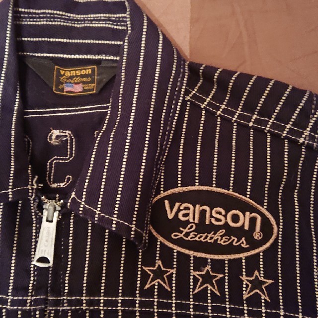 VANSON(バンソン)のVanson バンソン ストライプ デニムジャケット M 美品  メンズのジャケット/アウター(Gジャン/デニムジャケット)の商品写真