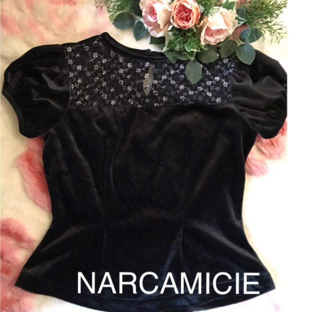 NARACAMICIE(ナラカミーチェ)の美品❤️NARCAMICIE ❤️ レース切り替えベロアトップス レディースのトップス(シャツ/ブラウス(半袖/袖なし))の商品写真