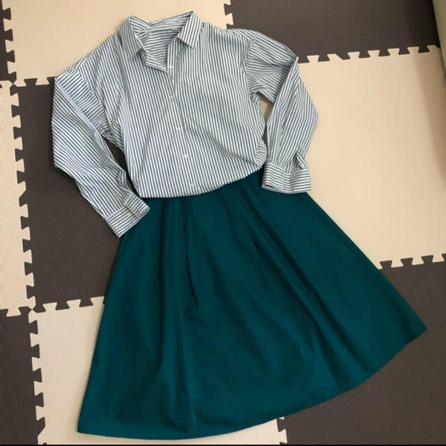 GU(ジーユー)のシャツ＆スカートset レディースのトップス(シャツ/ブラウス(長袖/七分))の商品写真