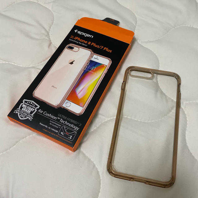 Spigen(シュピゲン)のspigen iPhone8plus ピンククリアケース　ガラス保護フィルム付き スマホ/家電/カメラのスマホアクセサリー(iPhoneケース)の商品写真