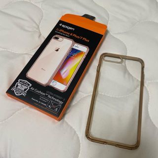 シュピゲン(Spigen)のspigen iPhone8plus ピンククリアケース　ガラス保護フィルム付き(iPhoneケース)