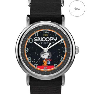 スヌーピー(SNOOPY)のTIMEX SPACE SNOOPY WEEKENDER 黒 新品(腕時計(アナログ))