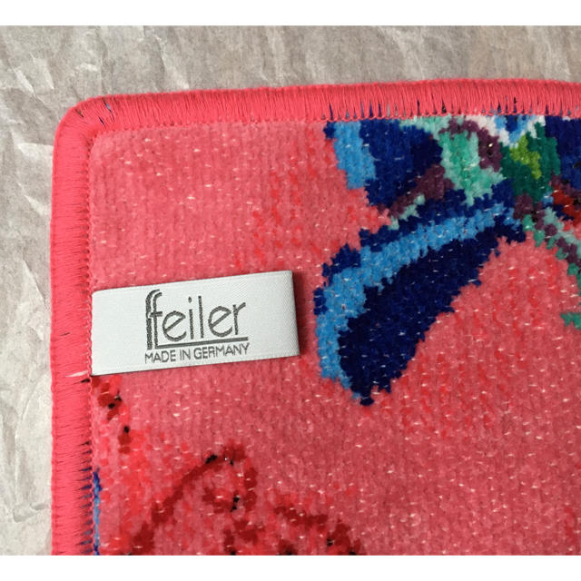 FEILER(フェイラー)の【新品】FEILER フェイラー☆おしゃれなハンカチ シェニール織☆靴　ピンク レディースのファッション小物(ハンカチ)の商品写真