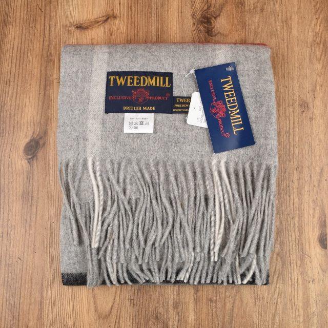 TWEEDMILL(ツイードミル)の新品 TWEEDMILL イギリス製 英国ウール チェック柄 ストール マフラー レディースのファッション小物(マフラー/ショール)の商品写真