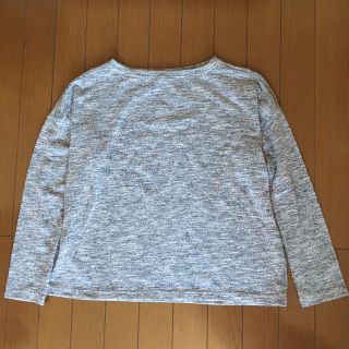 ユニクロ(UNIQLO)のストレッチスラブボートネックTシャツ Mサイズ グレー UNIQLO カットソー(カットソー(長袖/七分))