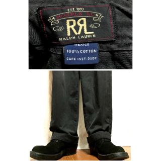 ダブルアールエル(RRL)のvintage 90s RRL (黒)チノパン(チノパン)