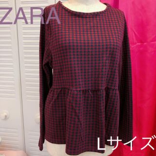 ザラ(ZARA)の なな様専用   ZARA チェック　トップス  秋冬　ボルドー　★(チュニック)