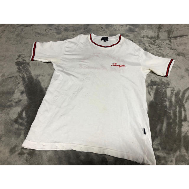メンズ Tシャツ 半袖 ホワイト 赤ライン Mサイズ  メンズのトップス(Tシャツ/カットソー(半袖/袖なし))の商品写真