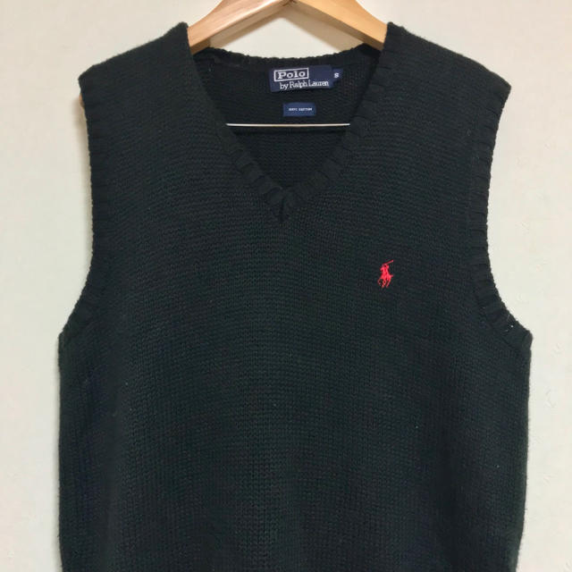 POLO RALPH LAUREN(ポロラルフローレン)のもえ様専用　90sラルフローレン赤刺繍ロゴ コットンベスト〜インパクト21正規品 メンズのトップス(ベスト)の商品写真