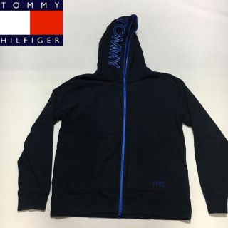 トミーヒルフィガー(TOMMY HILFIGER)のTommy トミー ジップアップ パーカー  ブラック 厚手 Lサイズ (パーカー)