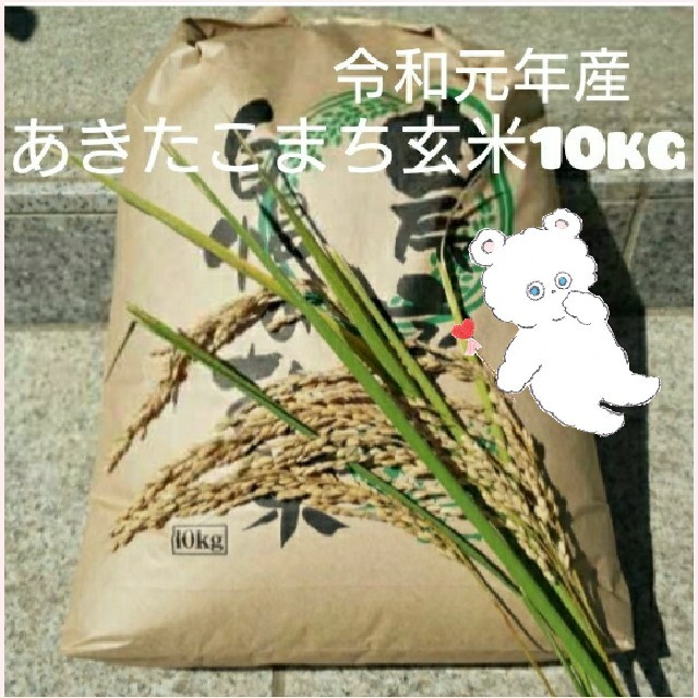 新米 あきたこまち玄米10kg 食品/飲料/酒の食品(米/穀物)の商品写真