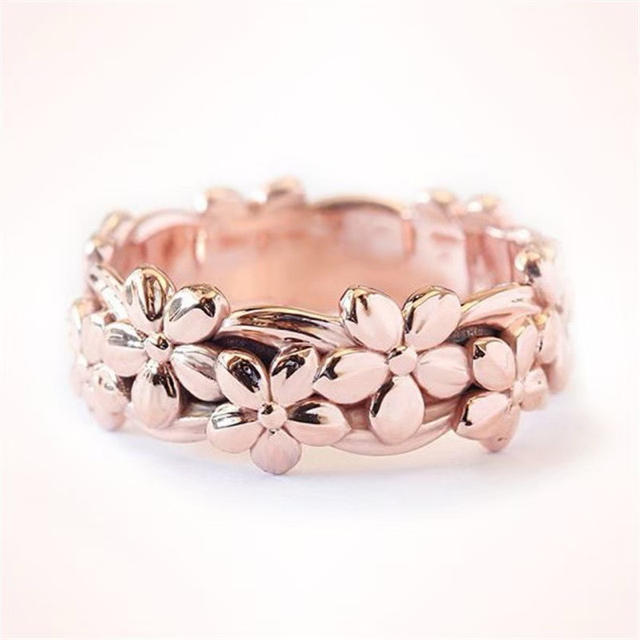 特価！桜のステンレスリング ピンク レディース8、9号相当 レディースのアクセサリー(リング(指輪))の商品写真