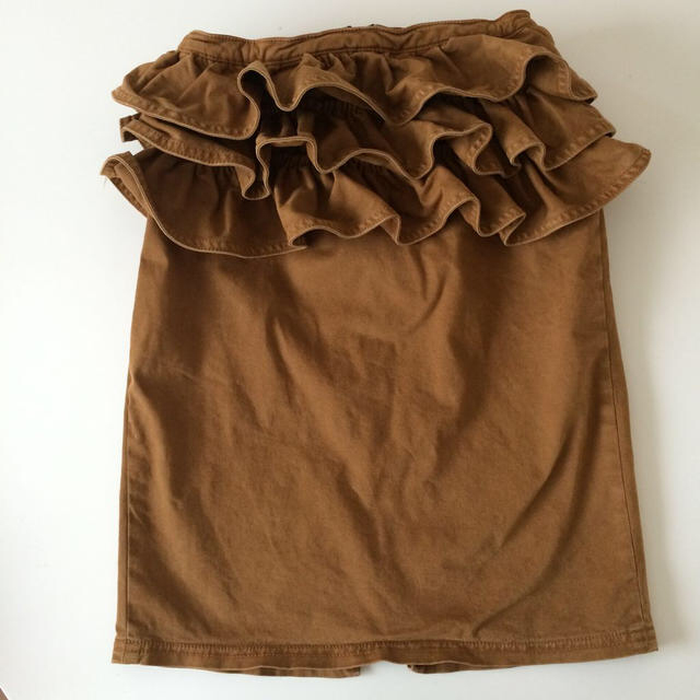 Lily Brown(リリーブラウン)のティアードフリルスカート キャメル レディースのスカート(ひざ丈スカート)の商品写真