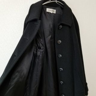 413【極美品】INED アンゴラ混 カシミヤ混  ウール混 ロング コート 黒