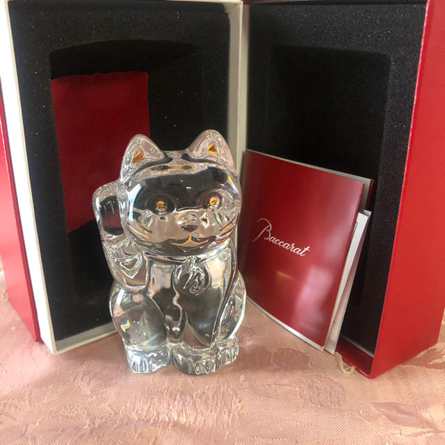 Baccarat ラッキーキャット 招き猫の置物 - 置物