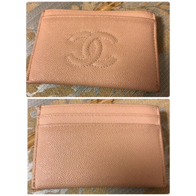 CHANEL(シャネル)の正規品 シャネル カードケース キャビアスキン ベージュ  レディースのファッション小物(名刺入れ/定期入れ)の商品写真