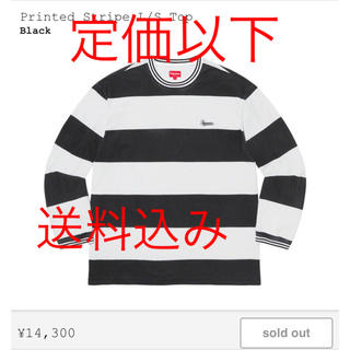 シュプリーム(Supreme)の送料込み supreme printed stripe L/S Top 黒 S(Tシャツ/カットソー(七分/長袖))
