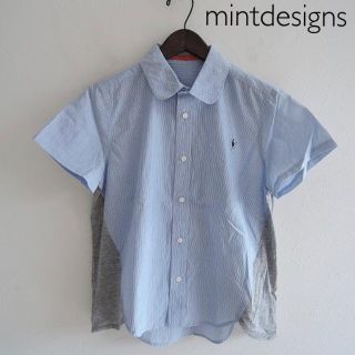 ミントデザインズ(mintdesigns)の＊美品＊ mintdesigns ストライプ スカラップ シャツ ブラウス(シャツ/ブラウス(半袖/袖なし))