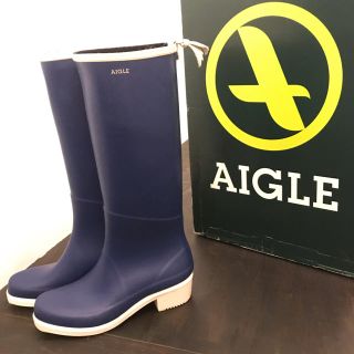 エーグル(AIGLE)のエーグル AIGLE レインブーツ ミスジュリエットA ブルー/ホワイト(レインブーツ/長靴)