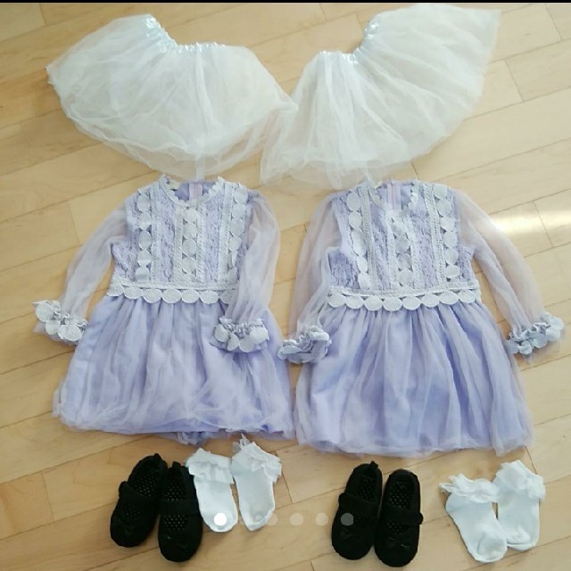 双子 ドレス 一式 セット まとめ売り キッズ/ベビー/マタニティのキッズ服女の子用(90cm~)(ドレス/フォーマル)の商品写真