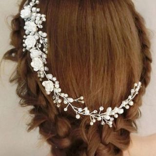 パール花 髪飾り(ヘアアクセサリー)