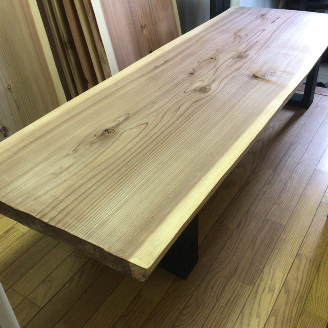 値下げ☆銘木 W185サイズ 天然一枚板ダイニングローテーブル