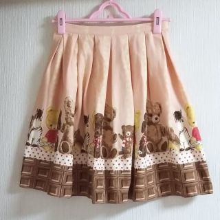 Emily Temple Cute くま チョコ ぬいぐるみプリント スカート