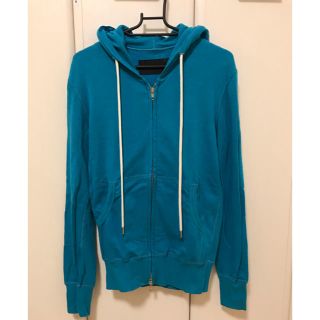 エイケイエム(AKM)のAKMパーカー  ターコイズブルー summer zip hoodie(パーカー)