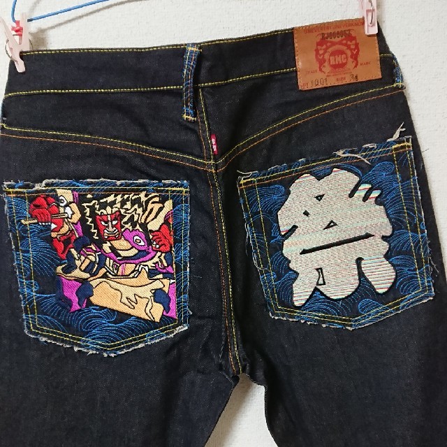 正規品!木箱入り!新品RMCﾚｯﾄﾞﾓﾝｷｰｶﾝﾊﾟﾆｰ ジーンズsize34