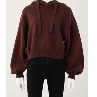 リエンダ(rienda)のrienda Back Logo hoodie knit top(ニット/セーター)