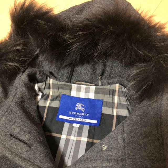 BURBERRY BLUE LABEL(バーバリーブルーレーベル)の美品 バーバリー ブルーレーベル 幻 ファーコート レディースのジャケット/アウター(ロングコート)の商品写真