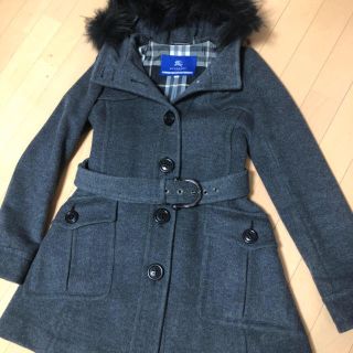 バーバリーブルーレーベル(BURBERRY BLUE LABEL)の美品 バーバリー ブルーレーベル 幻 ファーコート(ロングコート)