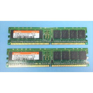 DDRメモリ 1GB 512MBx2 PC2-4200U EEC 1R×8(PCパーツ)