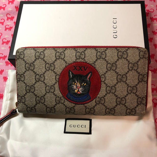 Gucci - グッチ（GUCCI）⭐️長財布　猫　GGスプリーム　ウォレット
